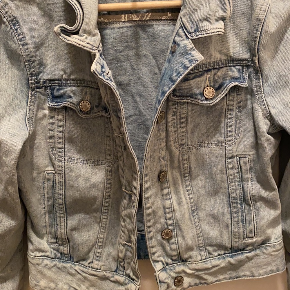 Free People Light Wash Denim Jacket